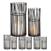 Finn - lanterne - noir ou argent - aluminium et verre - lot de 8